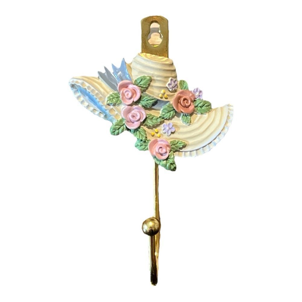 Vintage Avon Country Notions Spring Bonnet Resin/Brass Hat/Clothes Wall Hook NEW
